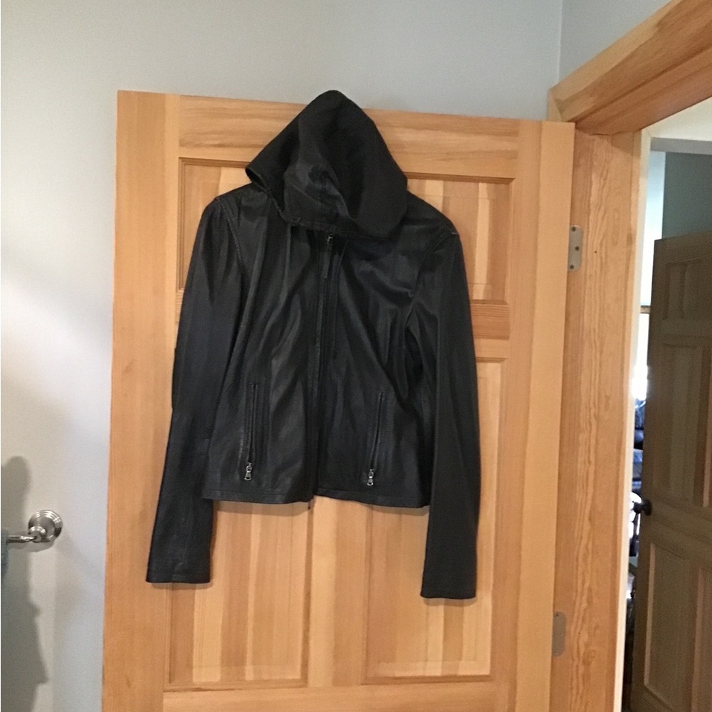 Women's Black Leather Jacket - Streamlined Moto Style